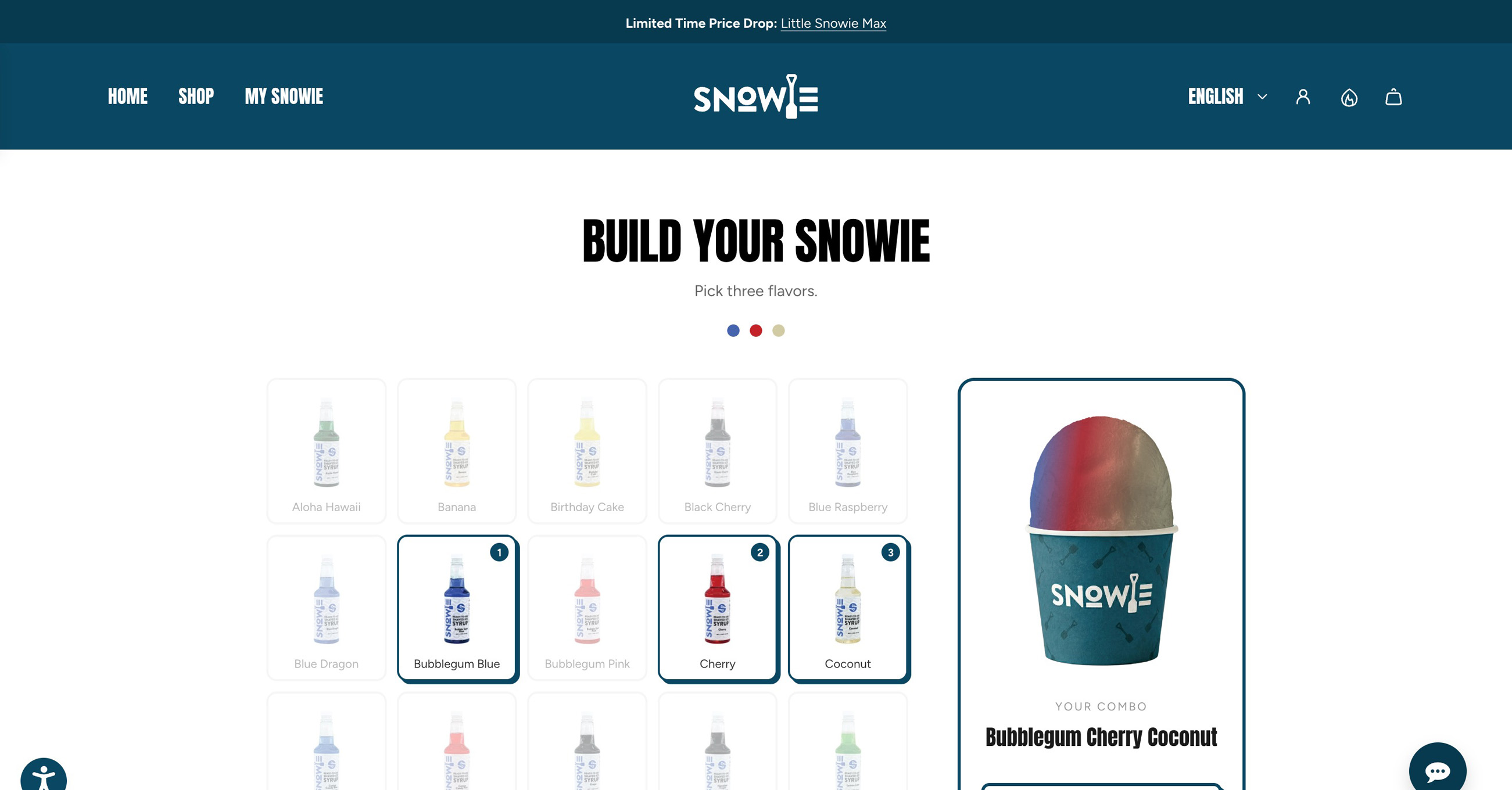Build Your Snowie flavor kit builder